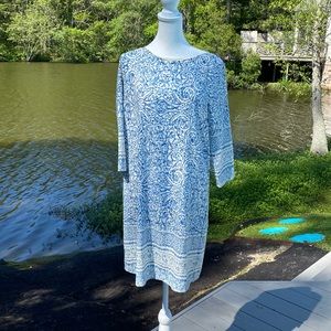 SOLD White and Blue patterned dress